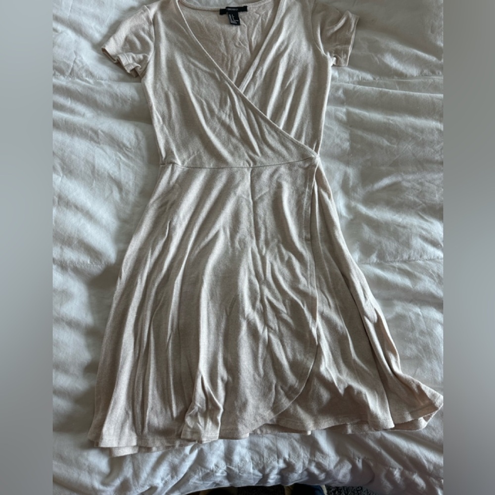 Forever 21 Cream Sleeveless Wrap Sundress Ballerina